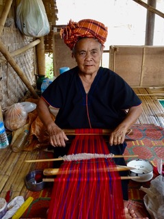 Myanmar woman weaving