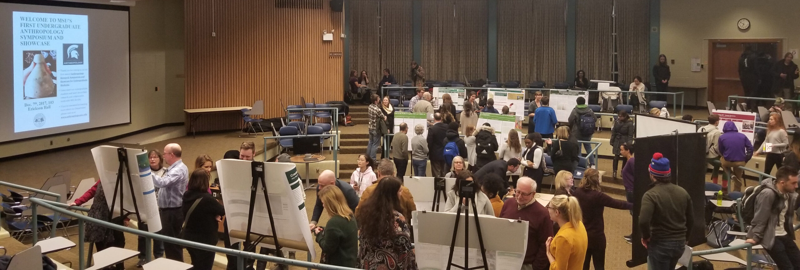 students at a research presentation